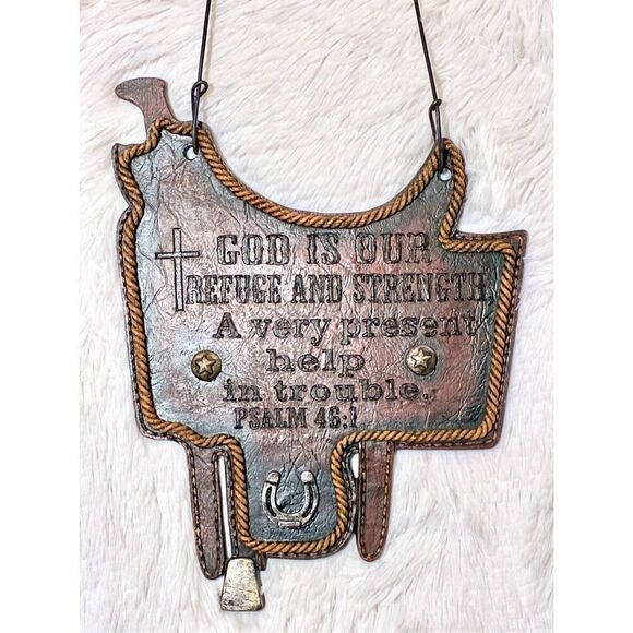 NWOT Montana West Rustic Western Bible Verse Saddle Plaque - Picture 9 of 10
